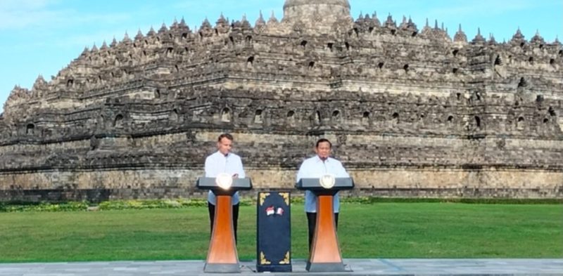 Presiden Prabowo Banggakan Candi Borobudur di Hadapan Presiden Macron